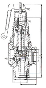 A41型微啟式安全閥結構圖 A41型微啟式安全閥結構圖