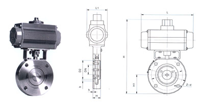 GIQ氣動高真空蝶閥結構圖 GIQ氣動高真空蝶閥結構圖